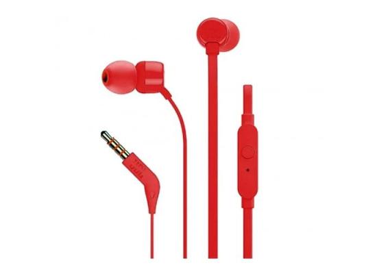 JBL TUNE110 Wired In-Ear Headphones – Red
